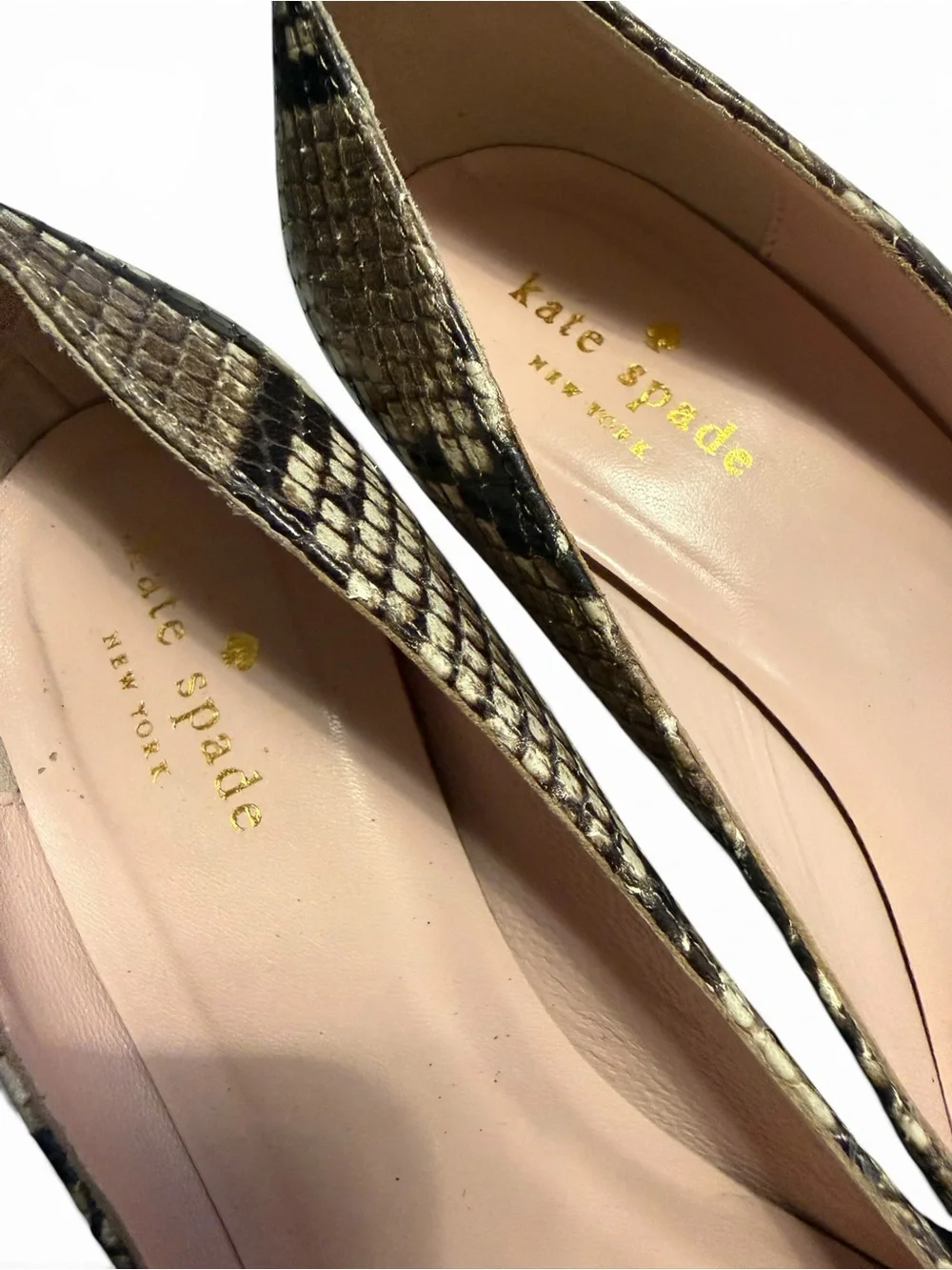 Kate Spade Melanie Python Snakeskin Kitten Heels Size 7
